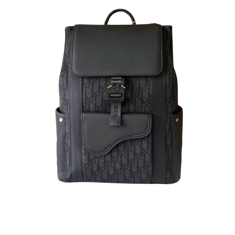 DIOR SADDLE OBLIQUE JACQUARD BACKPACK BLACK 43CM