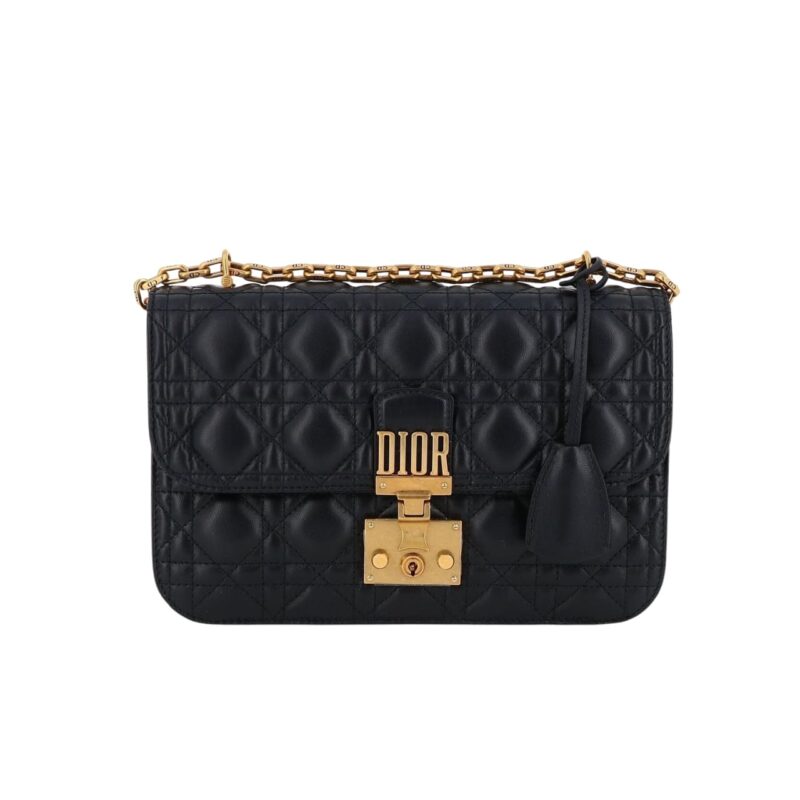 DIOR MISS DIOR CROSSBODY LEATHER BAG BLACK 22CM