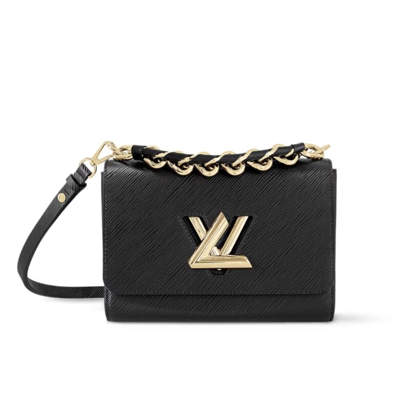 Louis Vuitton Lv Twist MM Handbag Black 23Cm