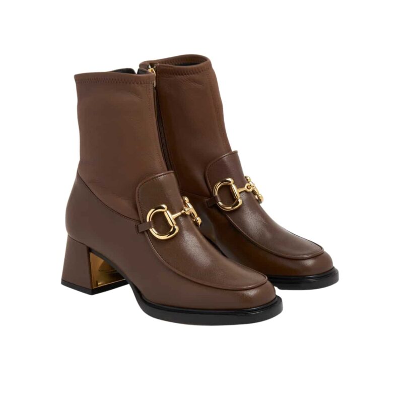 Gucci Horsebit Plaque Ankle Boots Brown 719830 1Do50 2347