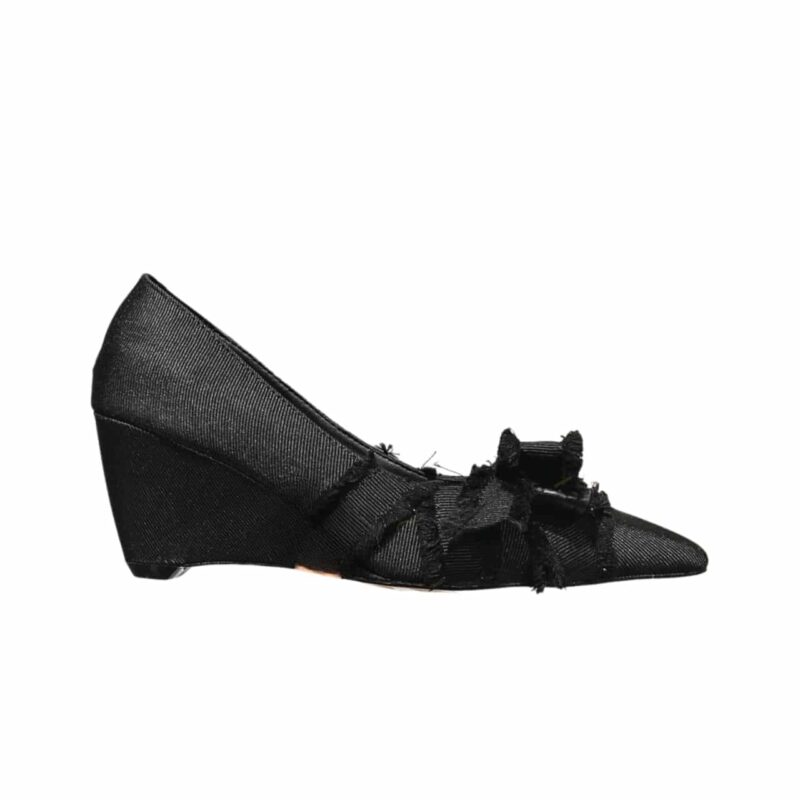 DIOR ADIORABLE PUMPS FRINGED GROSGRAIN IN BLACK
