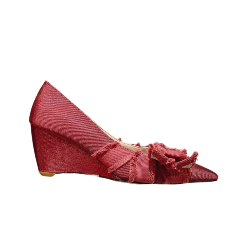 DIOR ADIORABLE PUMPS FRINGED GROSGRAIN IN CORAL