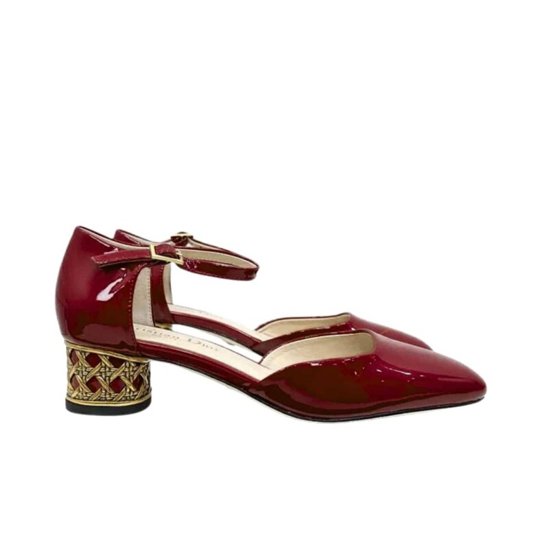 DIOR MARY JANE PUMPS WITH METAL HEEL BURGUNDY