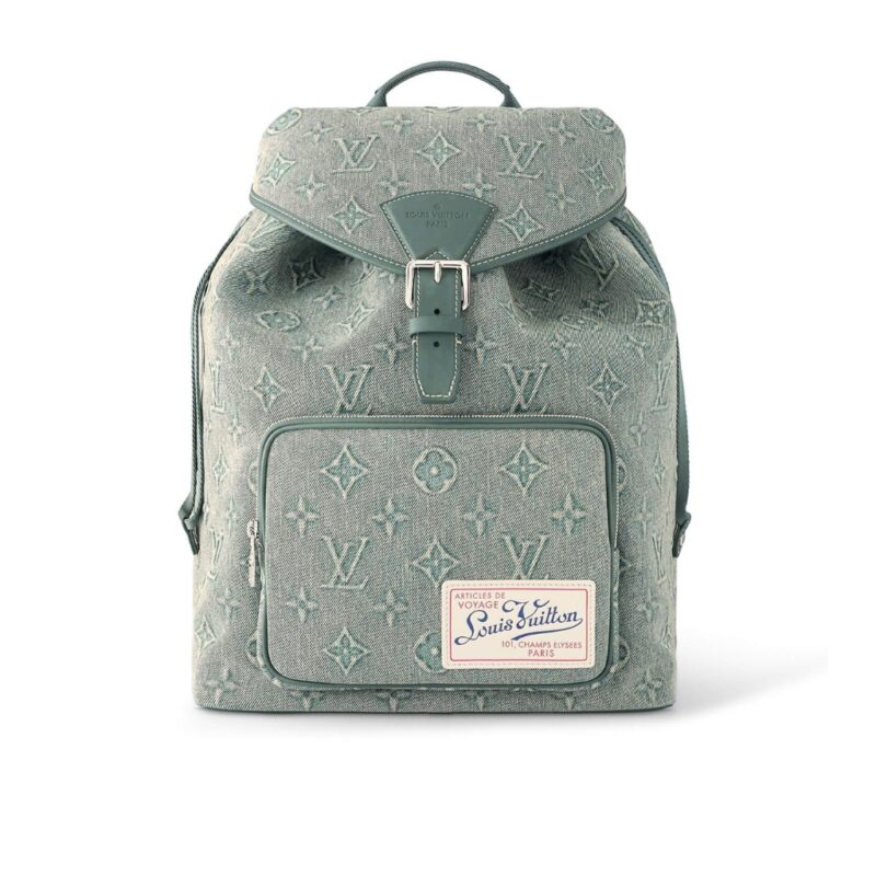 Louis Vuitton Montsouris Backpack Monogram Wash Denim Blue 40Cm M22534