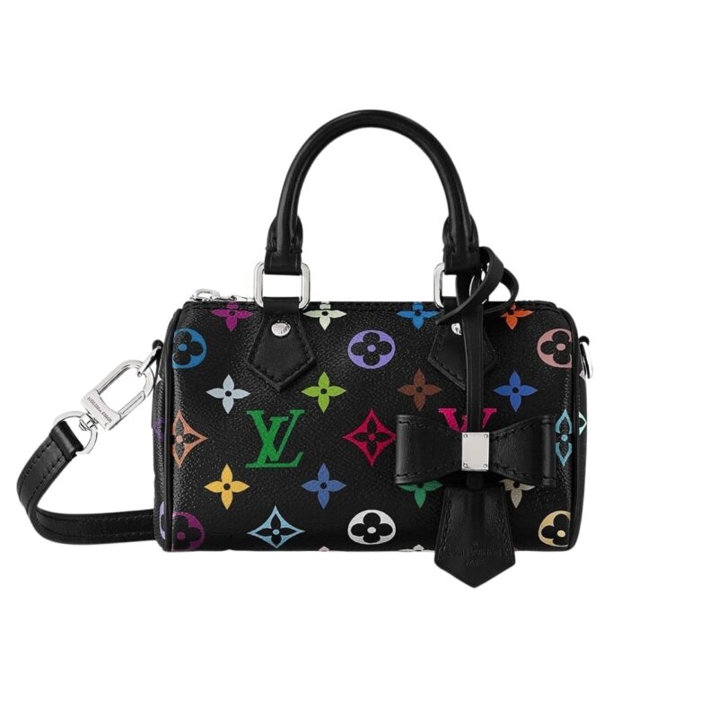 Louis Vuitton X Takashi Murakami Nano Speedy Black Multicolored 16Cm M13406