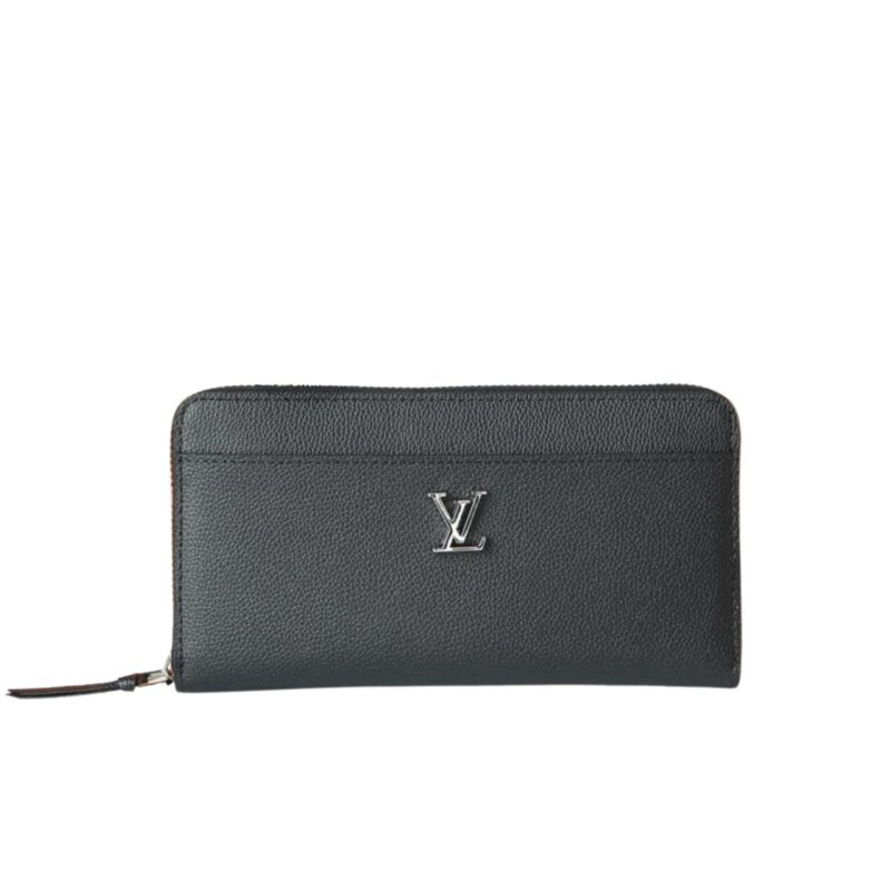Louis Vuitton Horizontal Wallet With Lv Logo Black 19Cm