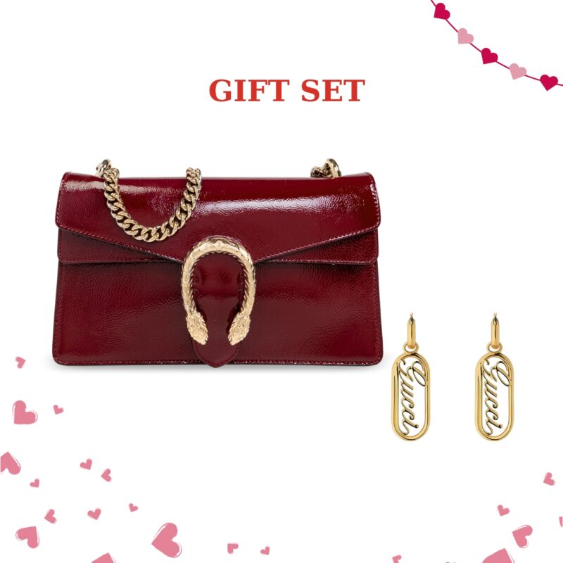 GIFT SET: GUCCI DIONYSUS MINI BAG RED And GUCCI HOOP EARRINGS