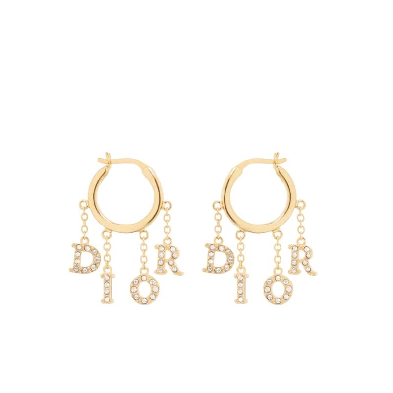 DIOR REVOLUTION EARRINGS GOLD WITH CRYSTALS E3230WOMCYD03S E02