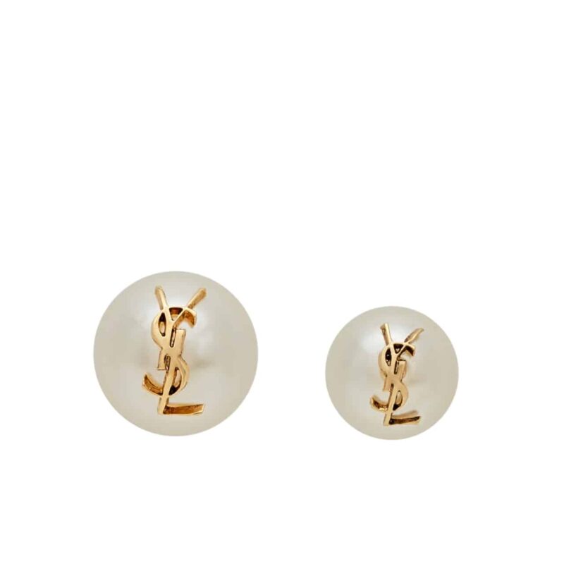 Saint Laurent Cassandre Pearl Earrings In Metal 691563Y15269018