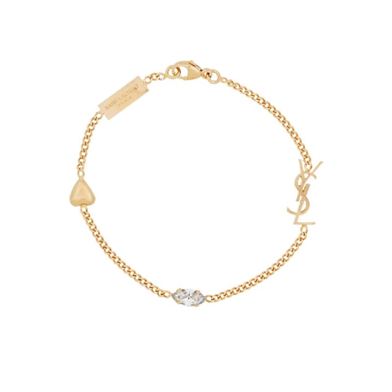 Saint Laurent Cassandre Heart Charm Bracelet Gold 701950Y15269137