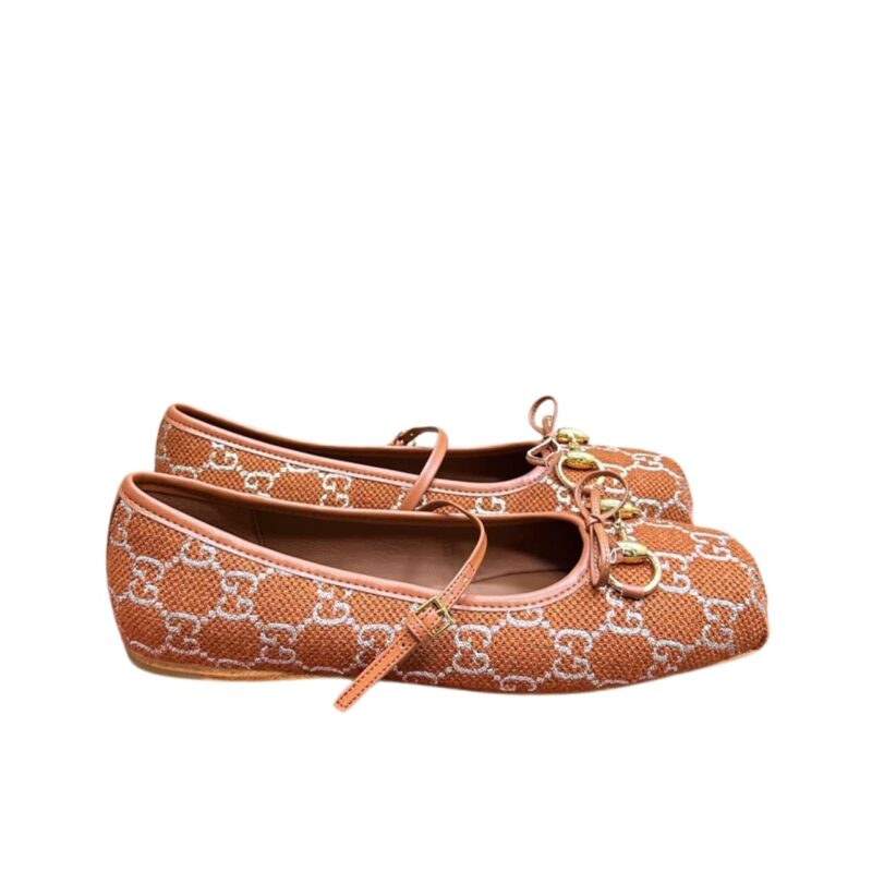 Gucci Women'S Horsebit Ballet Flat Orange