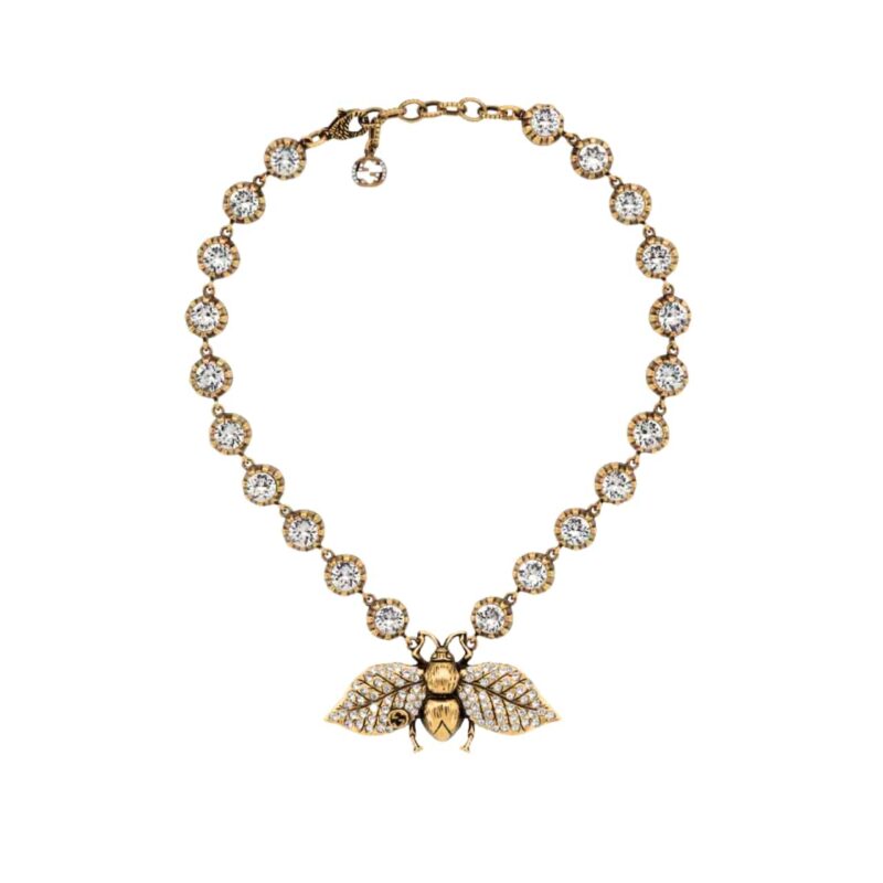 Gucci Bee Necklace With Crystals In Gold ‎629989 J1D50 8062