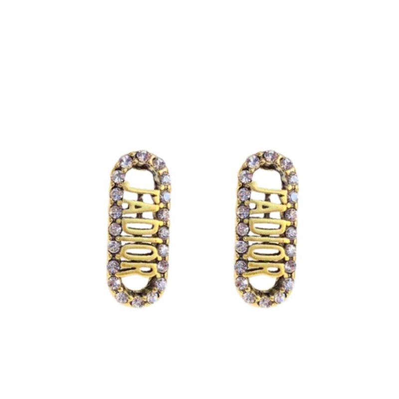 DIOR J'ADIOR RECTANGLE EARRINGS GOLD