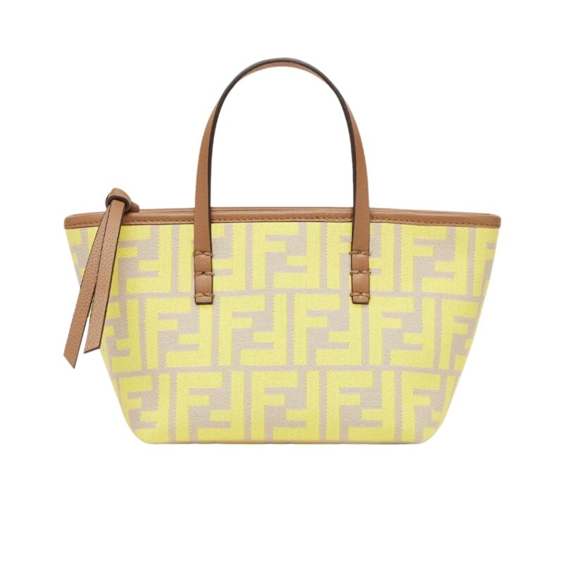 Fendi Roll Mini Ff Jacquard Mini Bag Yellow 17Cm 8Bs096Aovjf1Pio