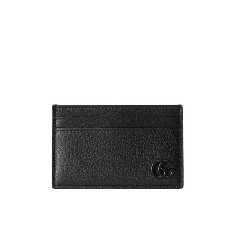 Gucci Gg Marmont Card Case Black Leather 10Cm ‎657588 1T56F 1000