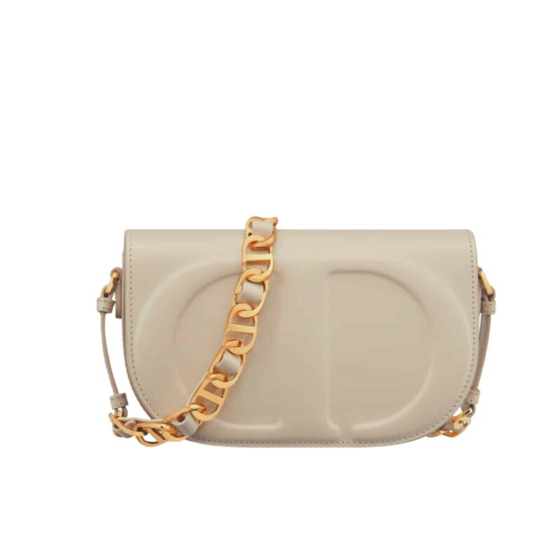 DIOR CD SIGNATURE BAG WITH STRAP BEIGE CD EMBOSSED BOX 21CM