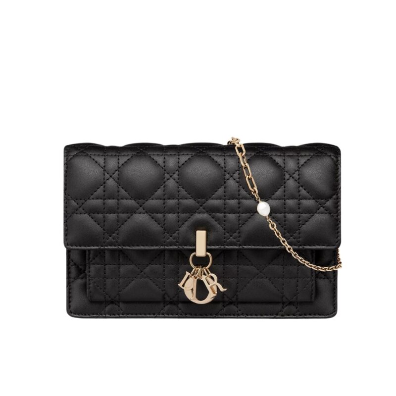 DIOR MY DIOR DAILY POUCH WITH CHAIN BLACK CANNAGE 19CM  S0937ONMJ M900
