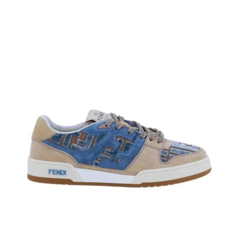 Fendi Match Sneakers Beige And Blue