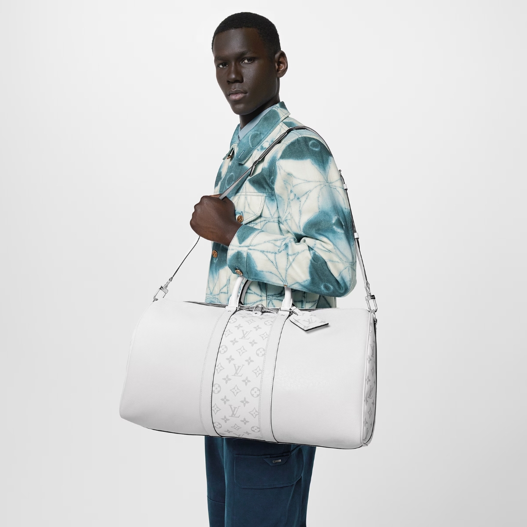 Louis Vuitton Keepall Bandouliere 50 Taigarama Optical White 50Cm M30885 - Image 7