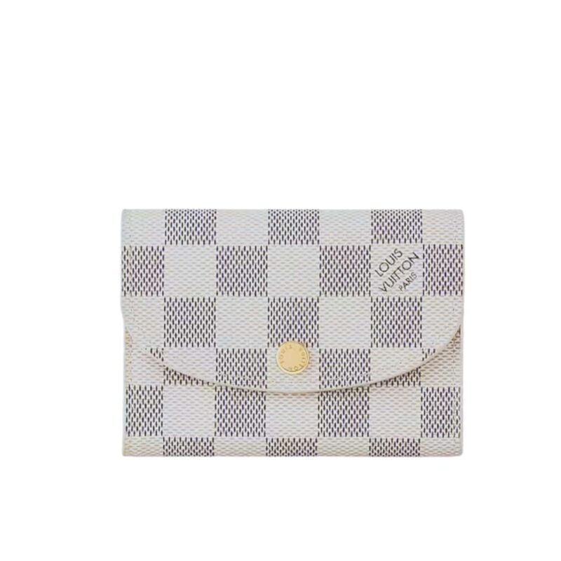 Louis Vuitton Rosalie Coin Damier Azur Canvas Ballerine Pink 11Cm N61276