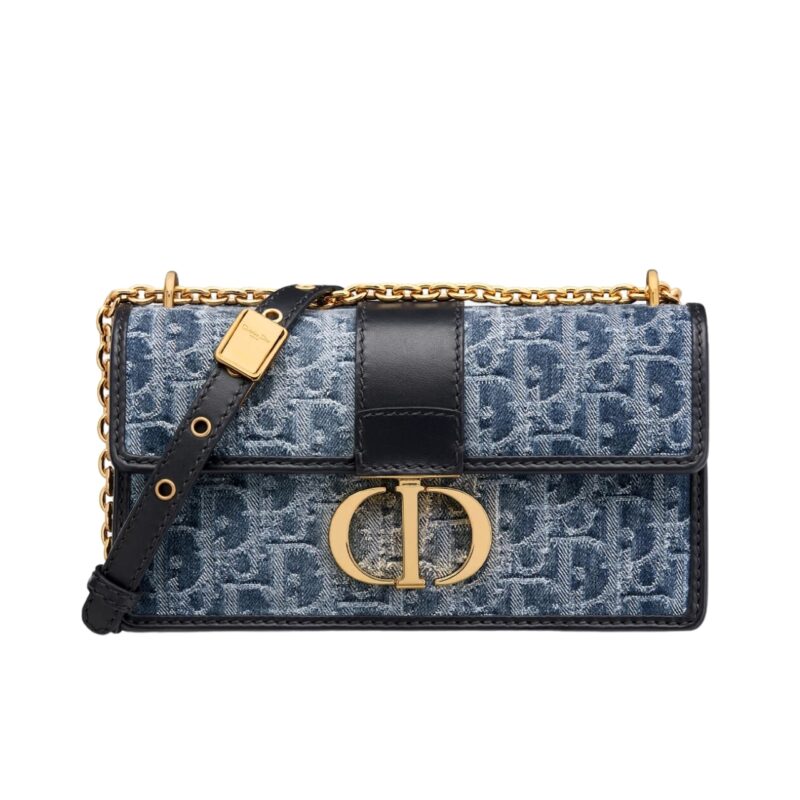 DIOR 30 MONTAIGNE EAST WEST BAG WITH CHAIN BLUE 21CM M9334UDCE M49E