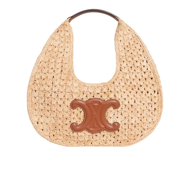 Celine Classic Panier Hobo Bag In Raffia Natural 32Cm 112772Eyr 02Nt