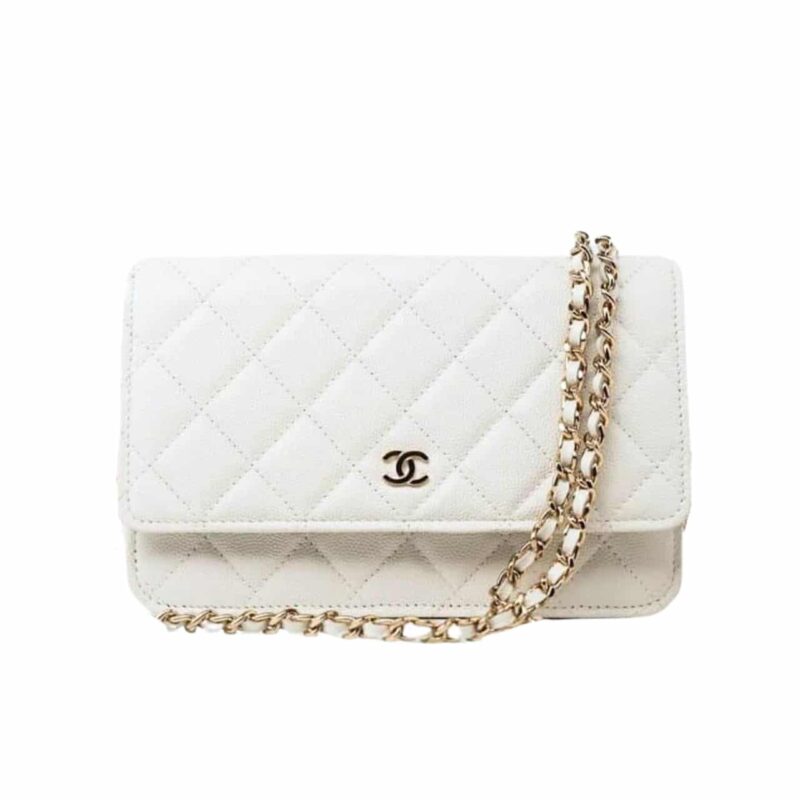 Chanel Wallet On Chain Woc White 19Cm