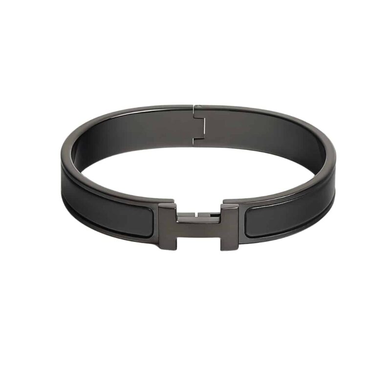 Hermes Mini Clic Anchor Chain Bracelet Black H703203Fk01T4
