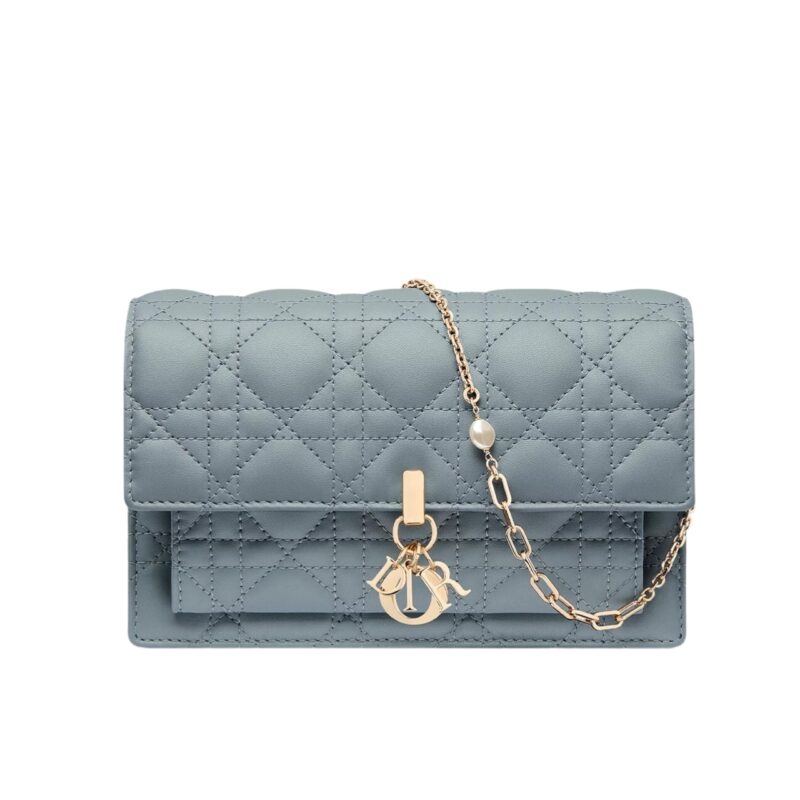 DIOR MY DIOR DAILY POUCH WITH CHAIN CLOUD BLUE CANNAGE 19CM S0937ONMJ M81B