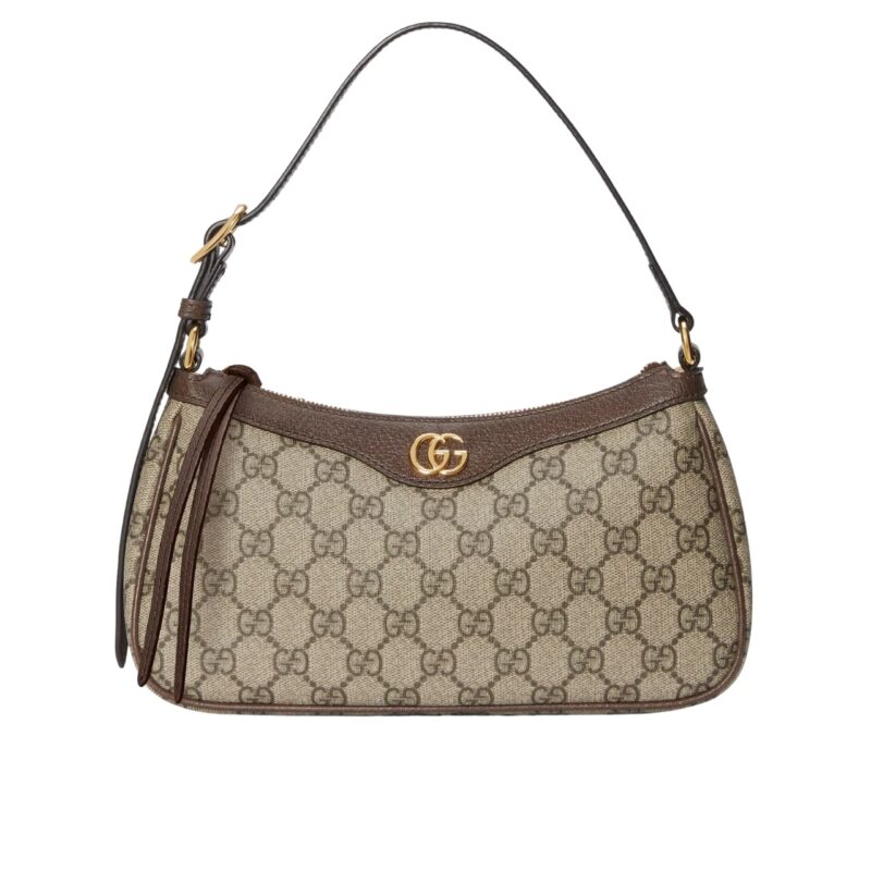 Gucci Ophidia Small Shoulder Bag Beige And Dark Brown 24Cm 735145 Kaaad 8358