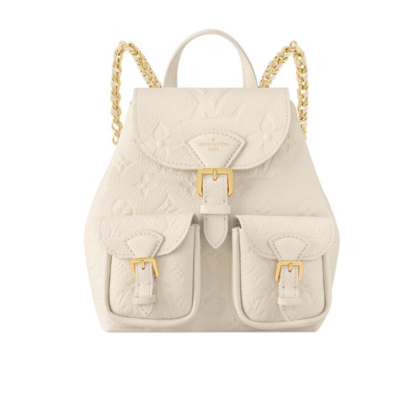 Louis Vuitton Backup Monogram Empreinte Leather Cream 20Cm M47106