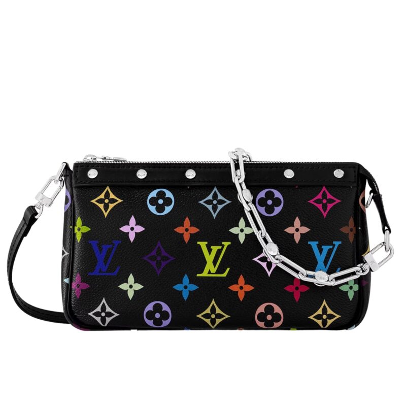 Louis Vuitton X Murakami Pochette Accessoires Multicolore Noir 22Cm M13663