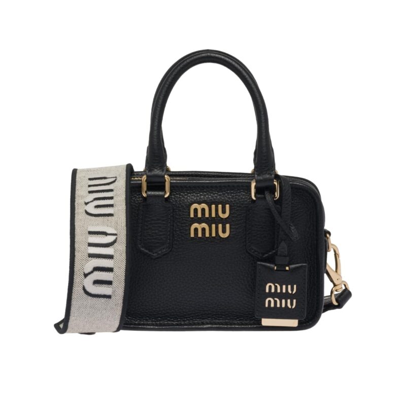 Miumiu Shoulder Strap Arcadi Bag Black 24Cm