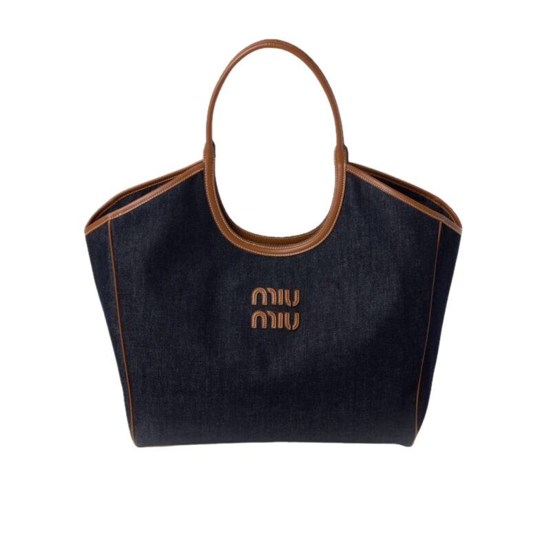 Miumiu Ivy Denim Bag Blue Brandy 22Cm