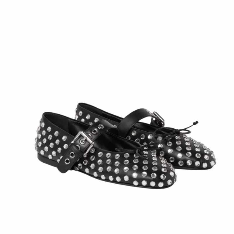 Miumiu Leather Ballerinas In Black 5F212E 070 F0002 F 005