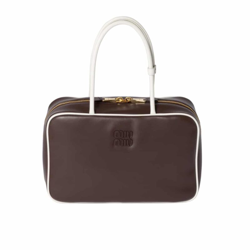 Miumiu Beau Bag Briarwood And White 34Cm 5Bb117 2Ibp F03Xh V Mln