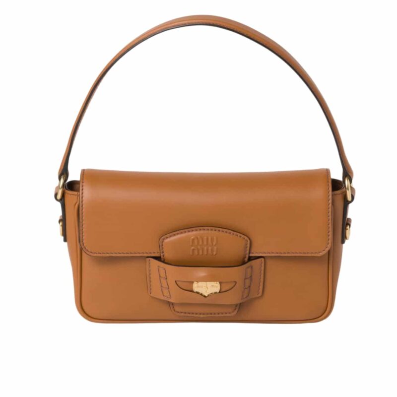 Miumiu Penny Bag Chalk Cognac 24Cm 5Bd270 Acrm F0046 V Ooo