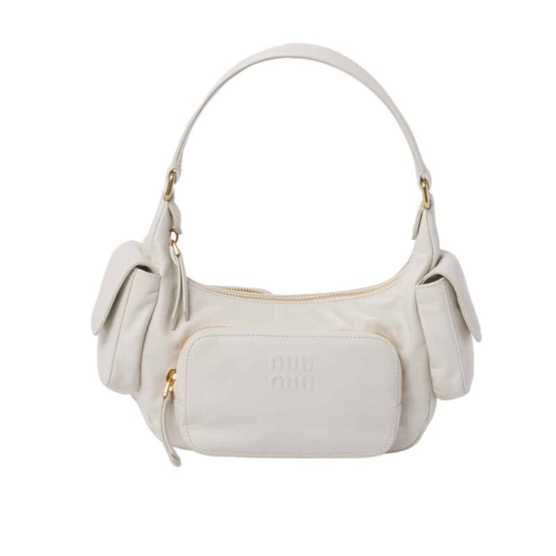 Miumiu Nappa Pocket Bag White 20Cm 5Bc146 2F8N F0009 V Ooo