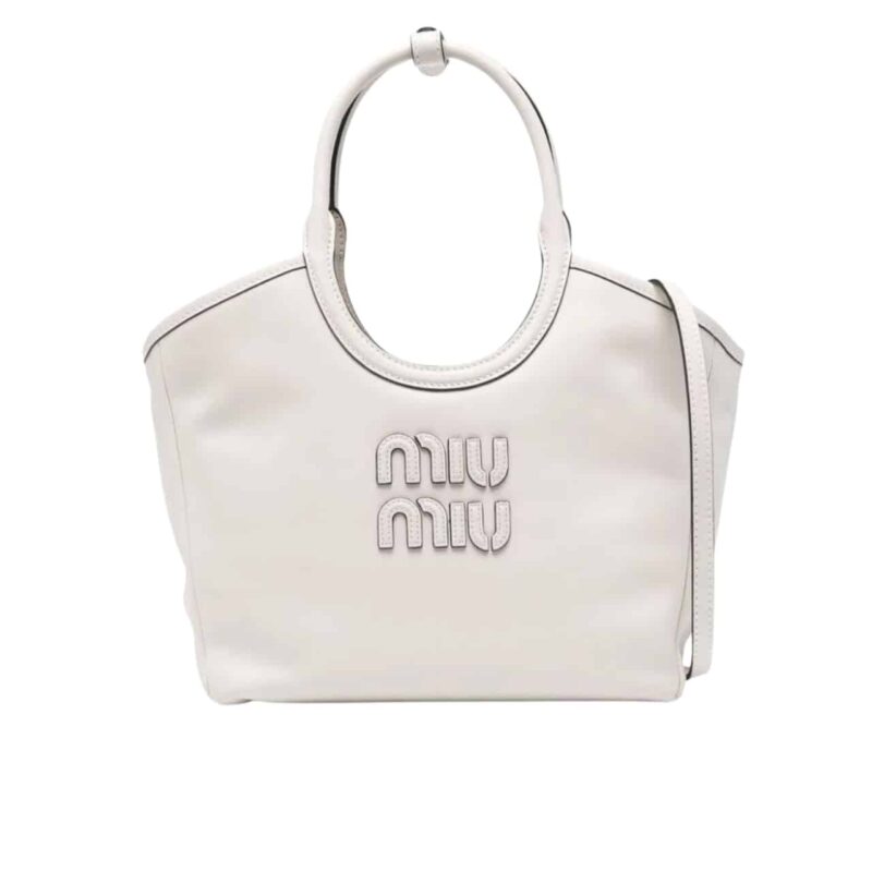 Miumiu Smal Ivy Leather Bag Chalk White 23Cm 5BA284 2DDJ F0K74