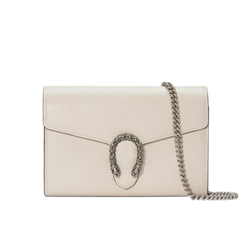 Gucci Dionysus Wallet On Chain White Leather 20Cm 401231 CAOGM 9174