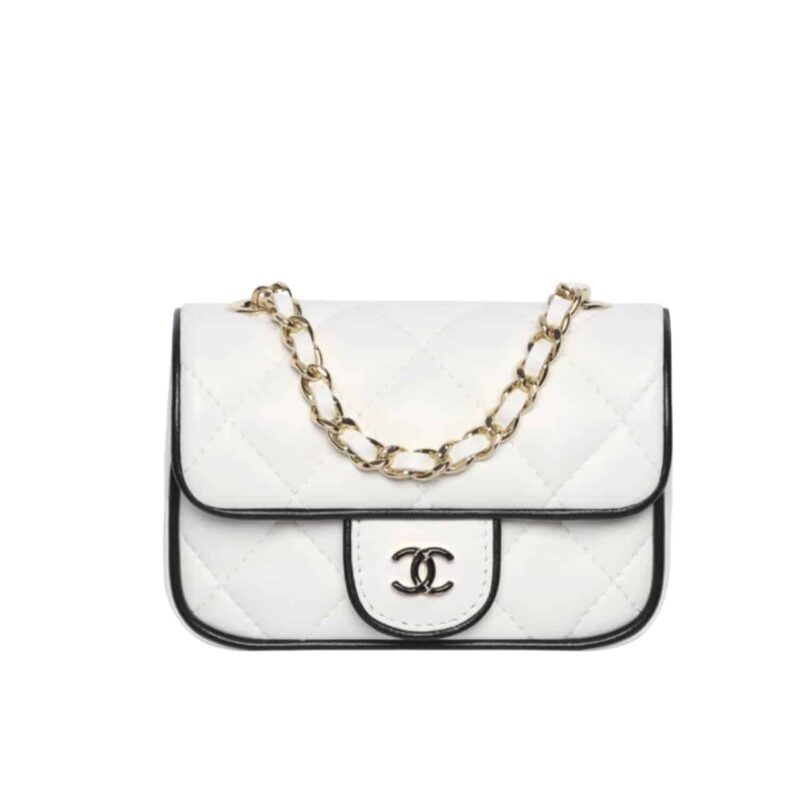 Chanel Clutch With Chain White And Black 18Cm Ap4512 B19460 Nafjq
