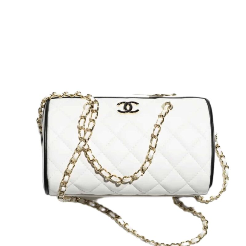Chanel Clutch With Chain White And Black 18Cm Ap4515 B19460 Nafjq