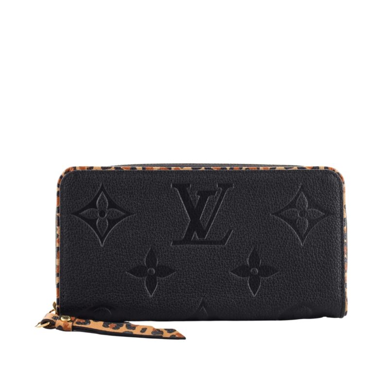 Louis Vuitton Zippy Wallet Wild At Heart Monogram Empreinte Giant Black 19Cm M80680