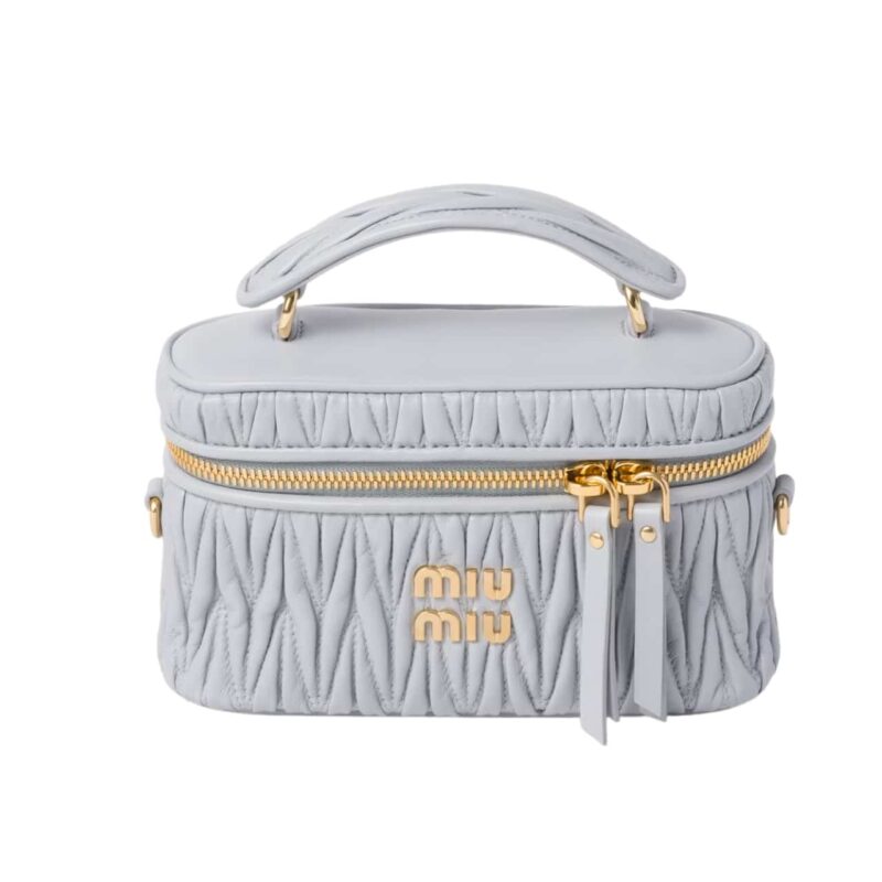 Miumiu Matelassé Nappa Shoulder Bag Cornflower 19Cm 5Bh230 N88 F0591 V Ooo