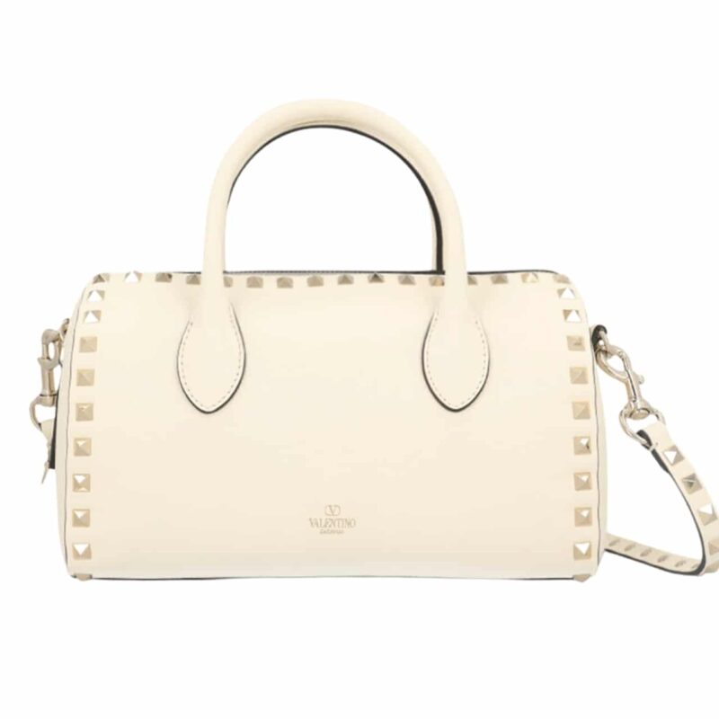 Valentino Caravani Bolsas Rockstud Granato White 24Cm