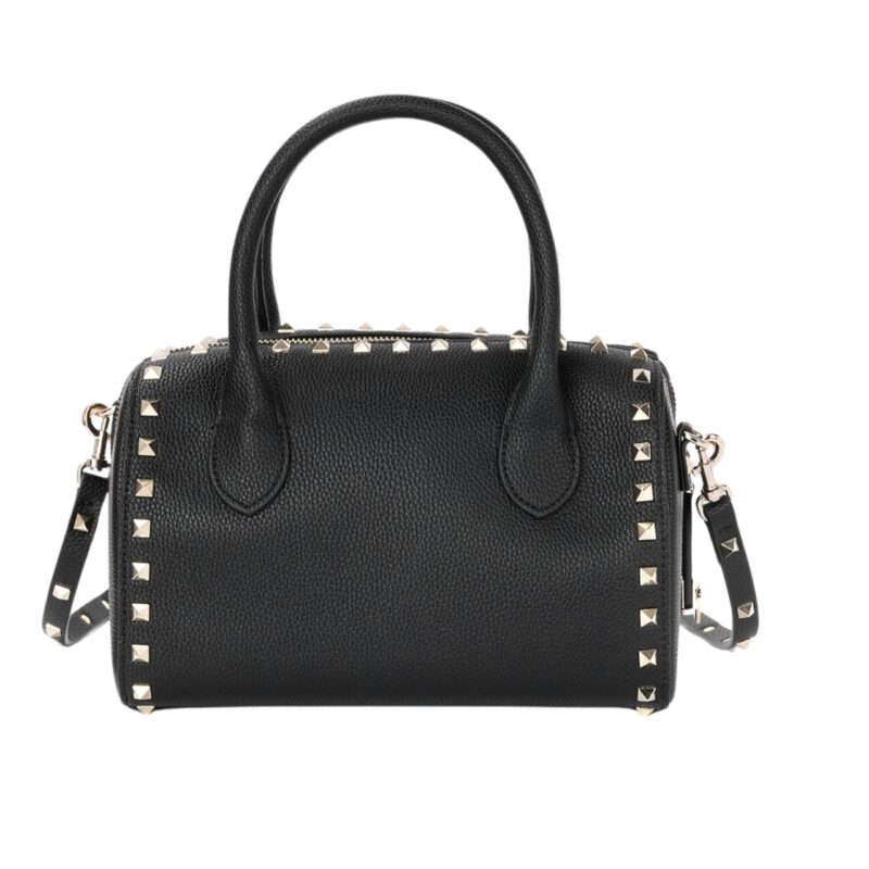 Valentino Caravani Bolsas Rockstud Granato Black 24Cm
