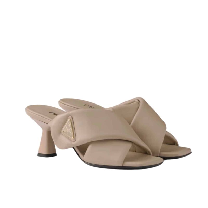 Prada Padded Nappa Sandals Beige 1Xx754 2Dl8 F0036 F 065