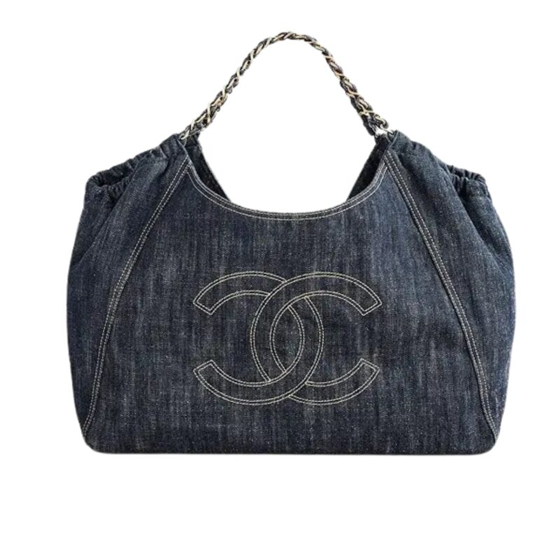 Chanel Denim Timeless Cc Tote Blue 36Cm