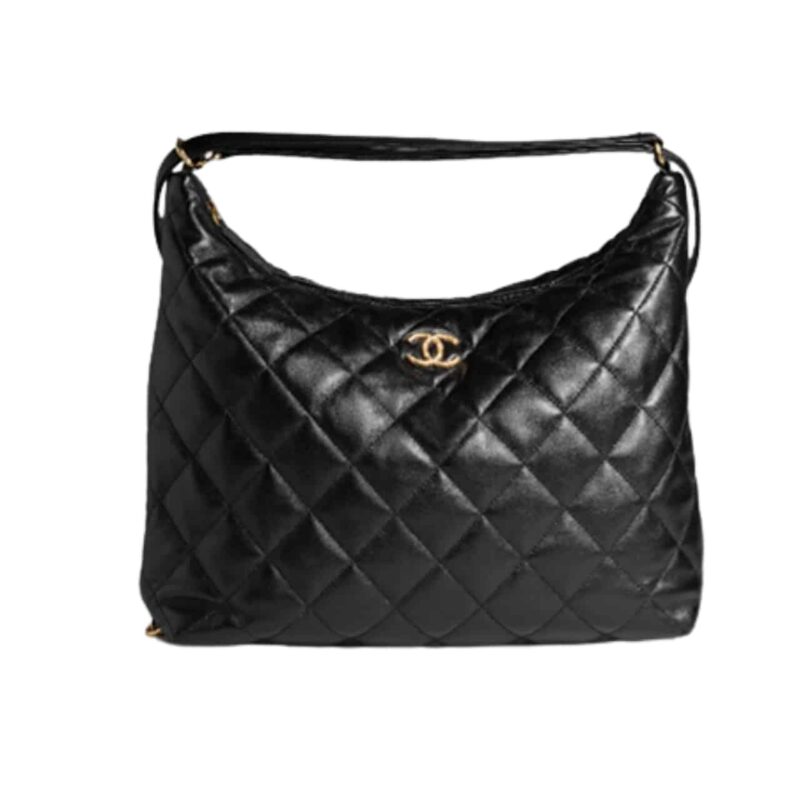 Chanel Maxi Hobo Bag Black 19Cm