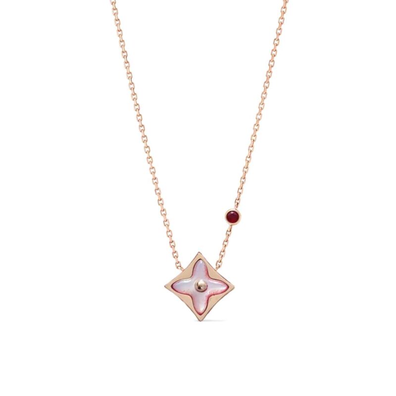 Louis Vuitton Color Blossom Bb Star Necklace Red Gold